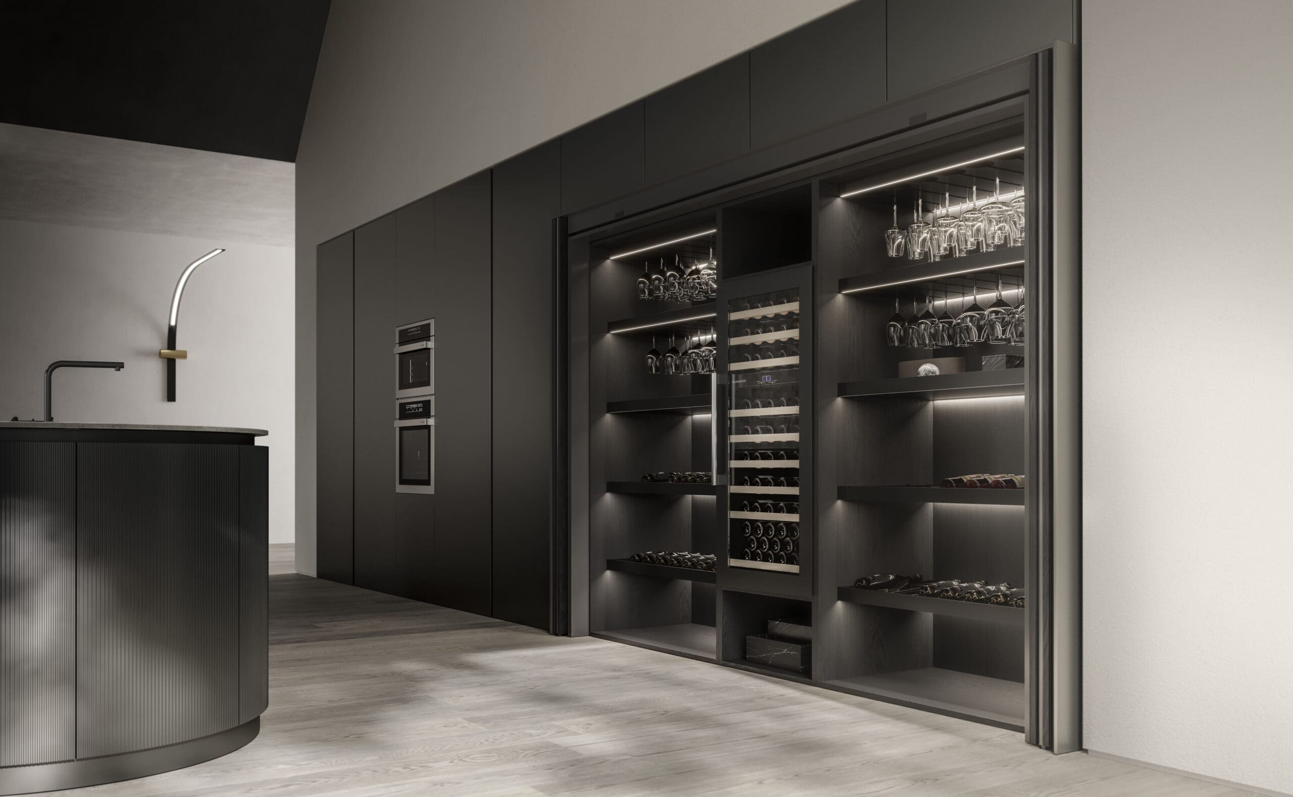 Pedini Dallas luxury cabinetry showroom with Italian kitchen cabinets and modern storage solutions