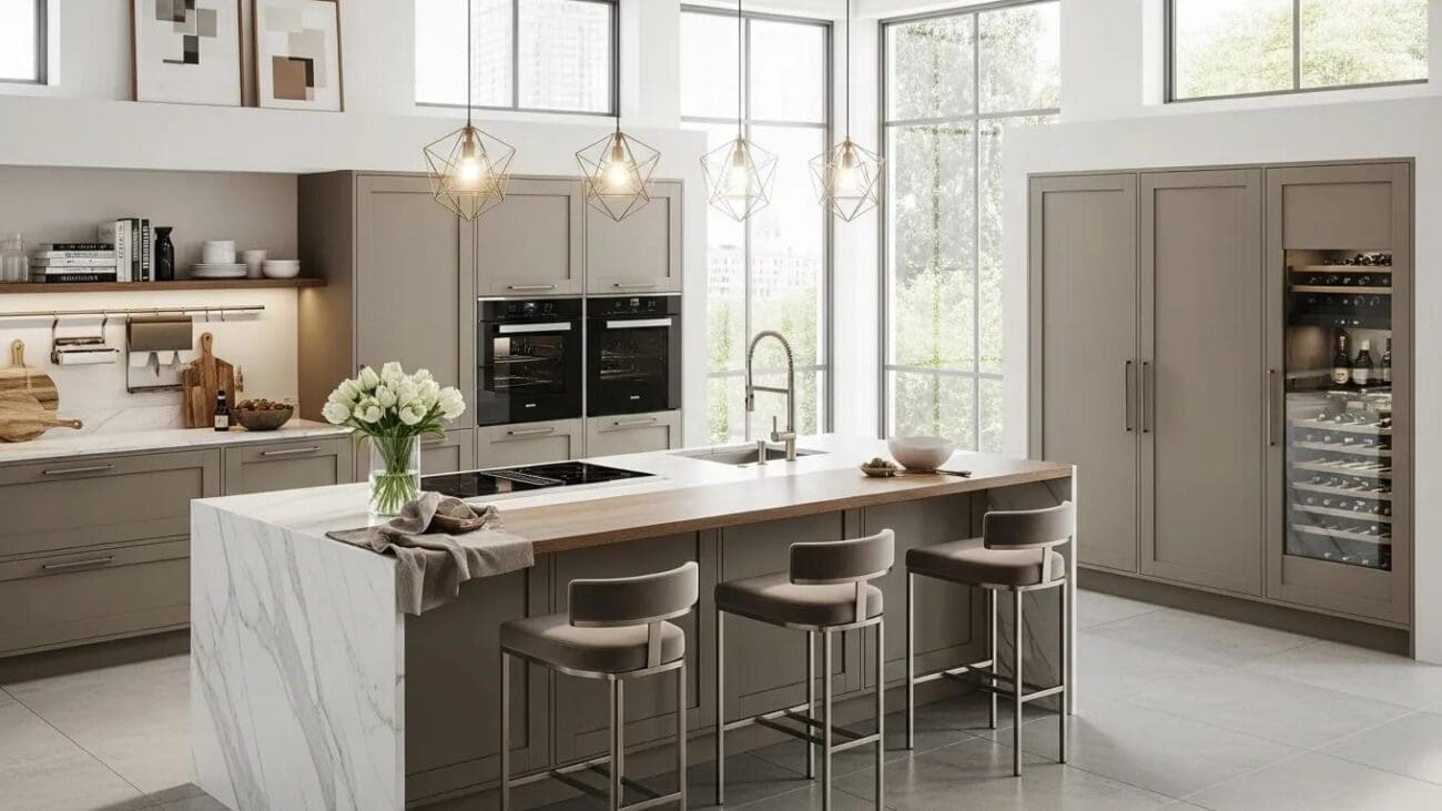 Luxurious Italian kitchen with modern elegance and bespoke cabinetry