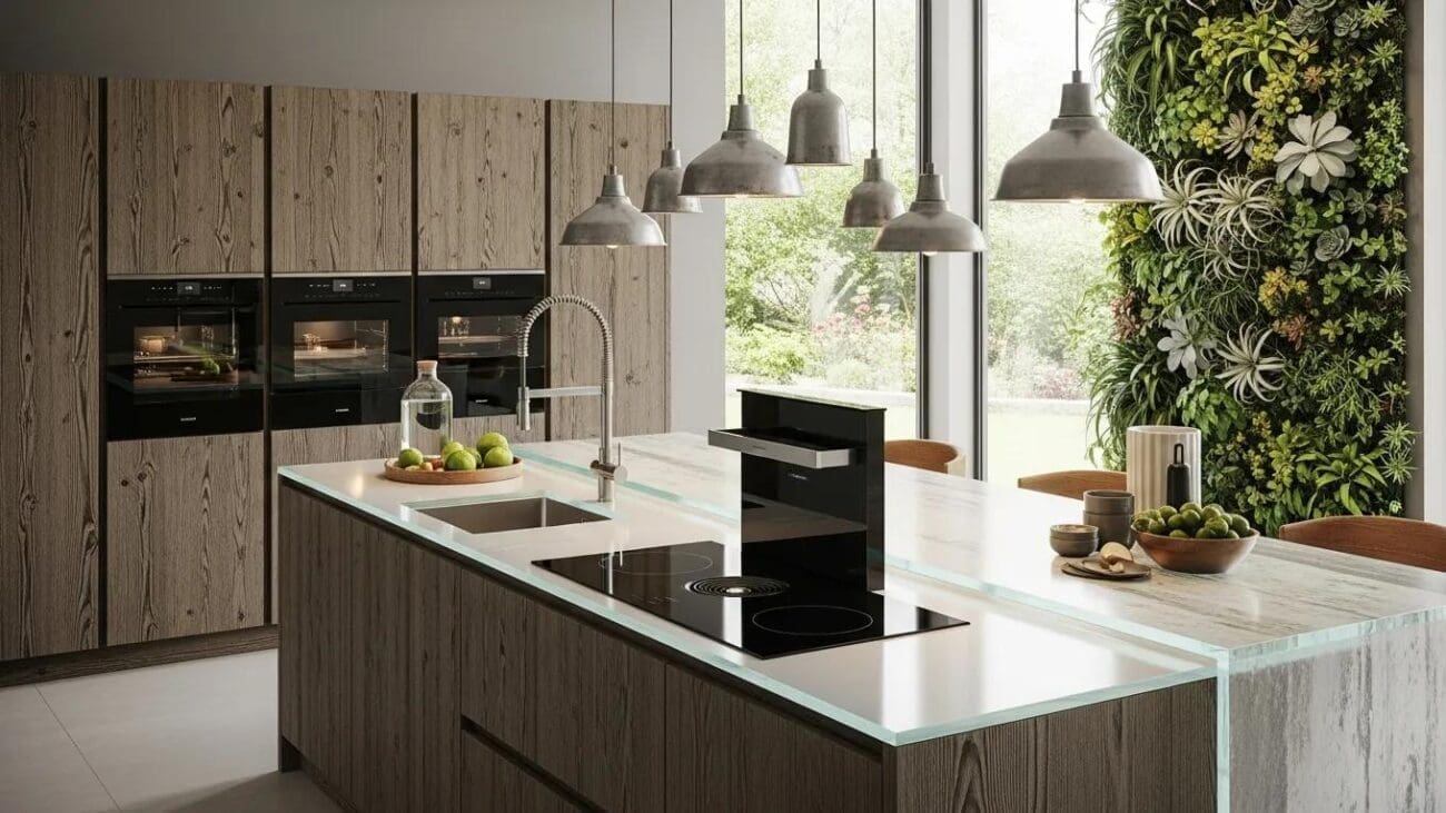 Modern Italian kitchen illustrating the latest trends in design and sustainable materials